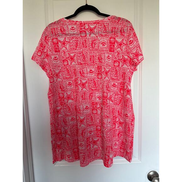 NWOT Lilly Pulitzer Etta Top Seaside Harbor Mizner Red, XL - Picture 3 of 7